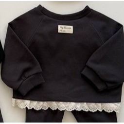 🇰🇷韓國童裝｜2025秋款🍂AOSTA蕾絲拼接衛衣-規格圖11