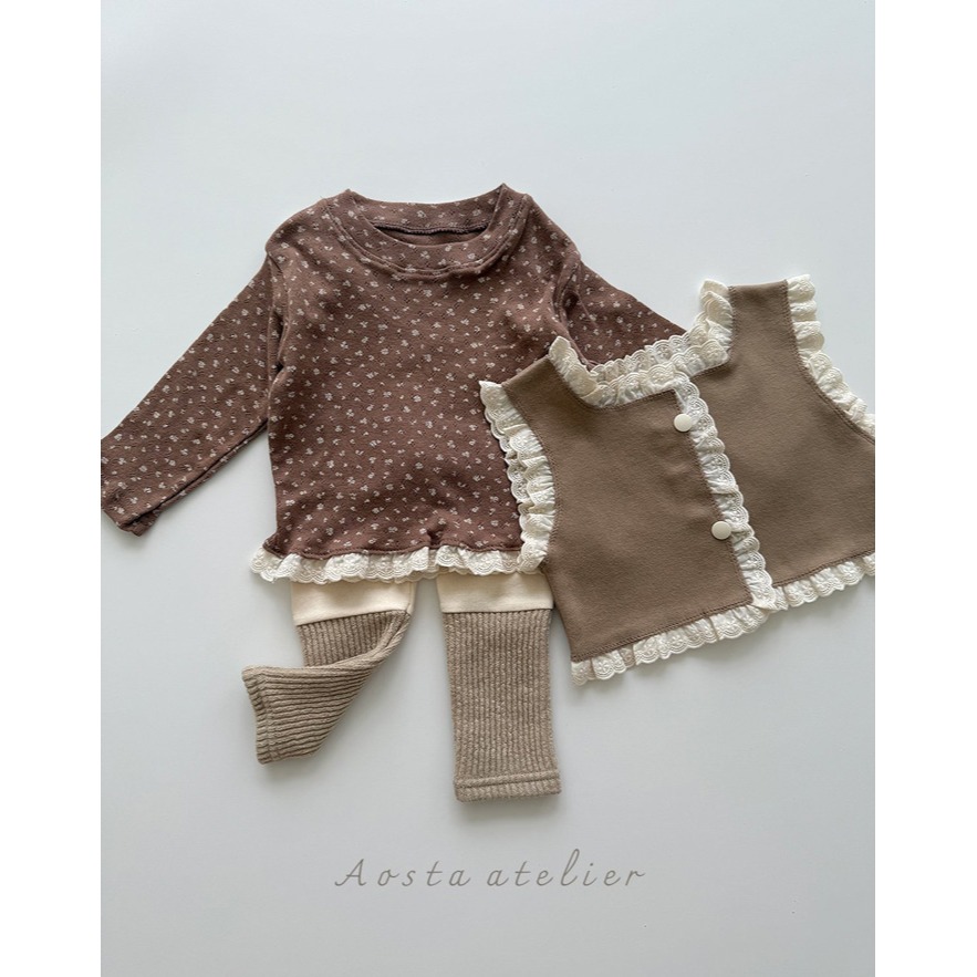 🇰🇷韓國童裝｜2025秋款🍂AOSTA蕾絲拼接背心-細節圖4