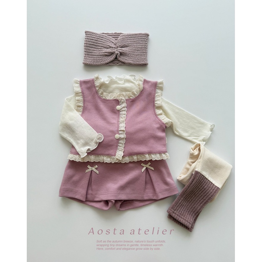 🇰🇷韓國童裝｜2025秋款🍂AOSTA蕾絲拼接背心-細節圖10