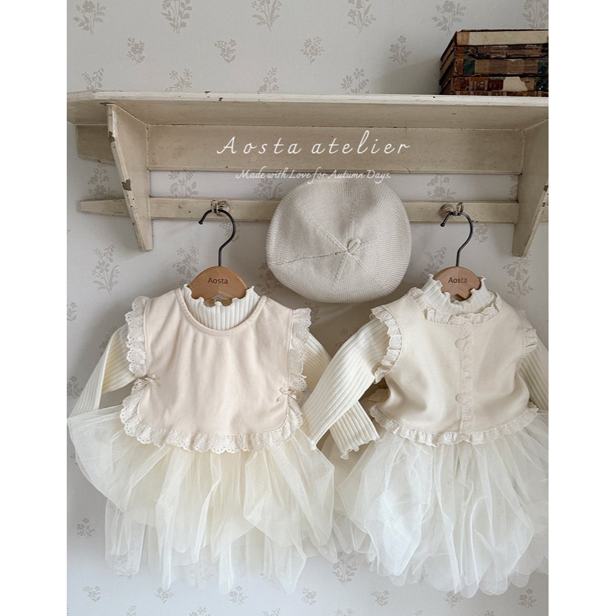 🇰🇷韓國童裝｜2025秋款🍂AOSTA蕾絲拼接背心-細節圖11