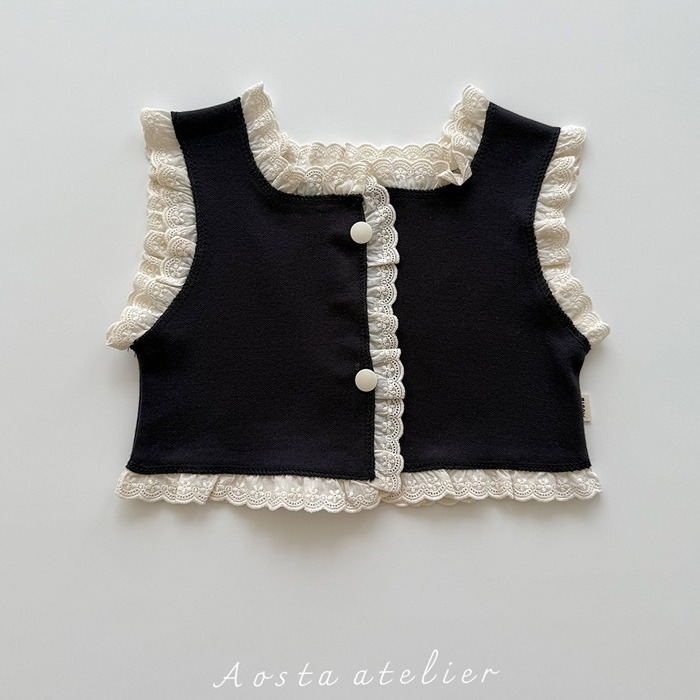 🇰🇷韓國童裝｜2025秋款🍂AOSTA蕾絲拼接背心-規格圖11