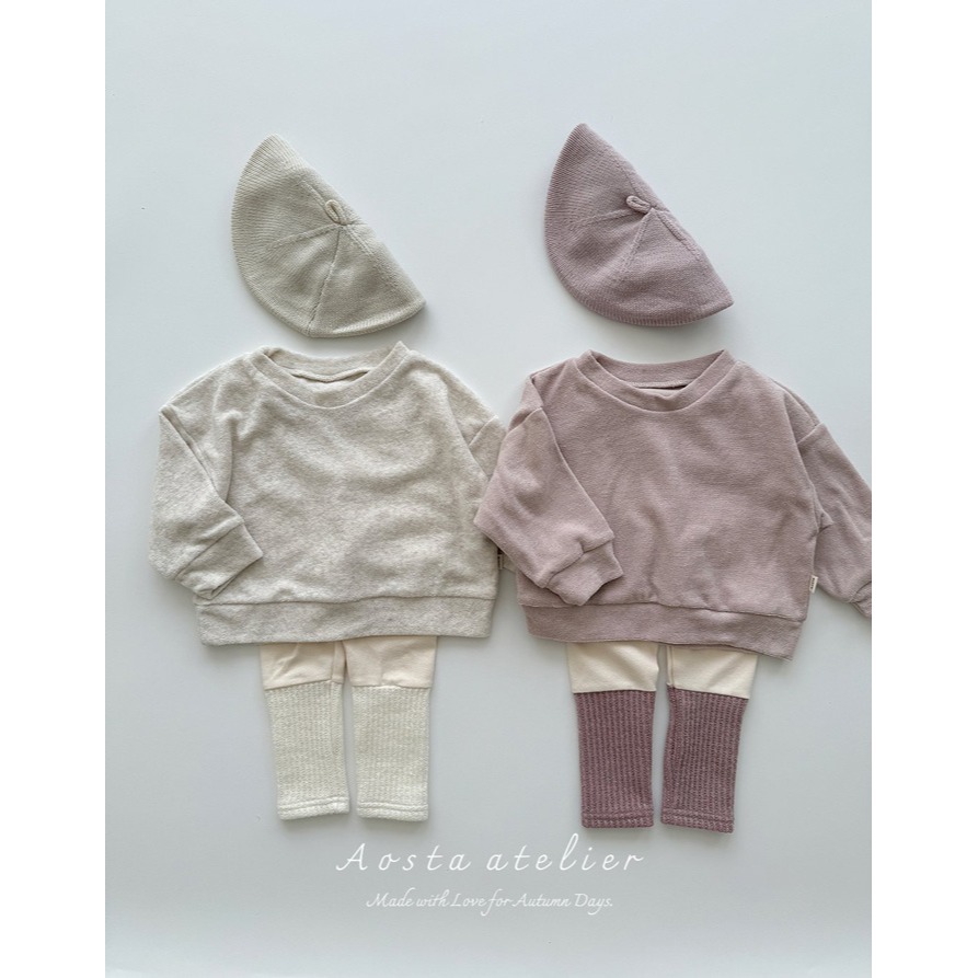 🇰🇷韓國童裝｜2025秋款🍂AOSTA針織撞色拼接內搭褲-細節圖3