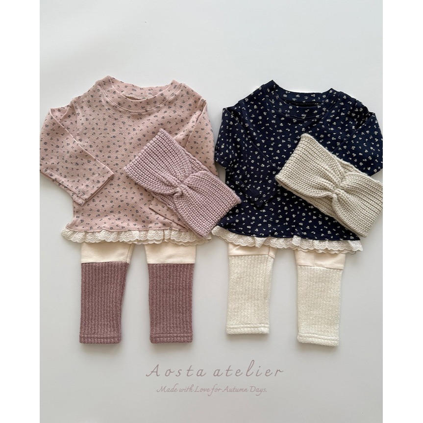 🇰🇷韓國童裝｜2025秋款🍂AOSTA針織撞色拼接內搭褲-細節圖7