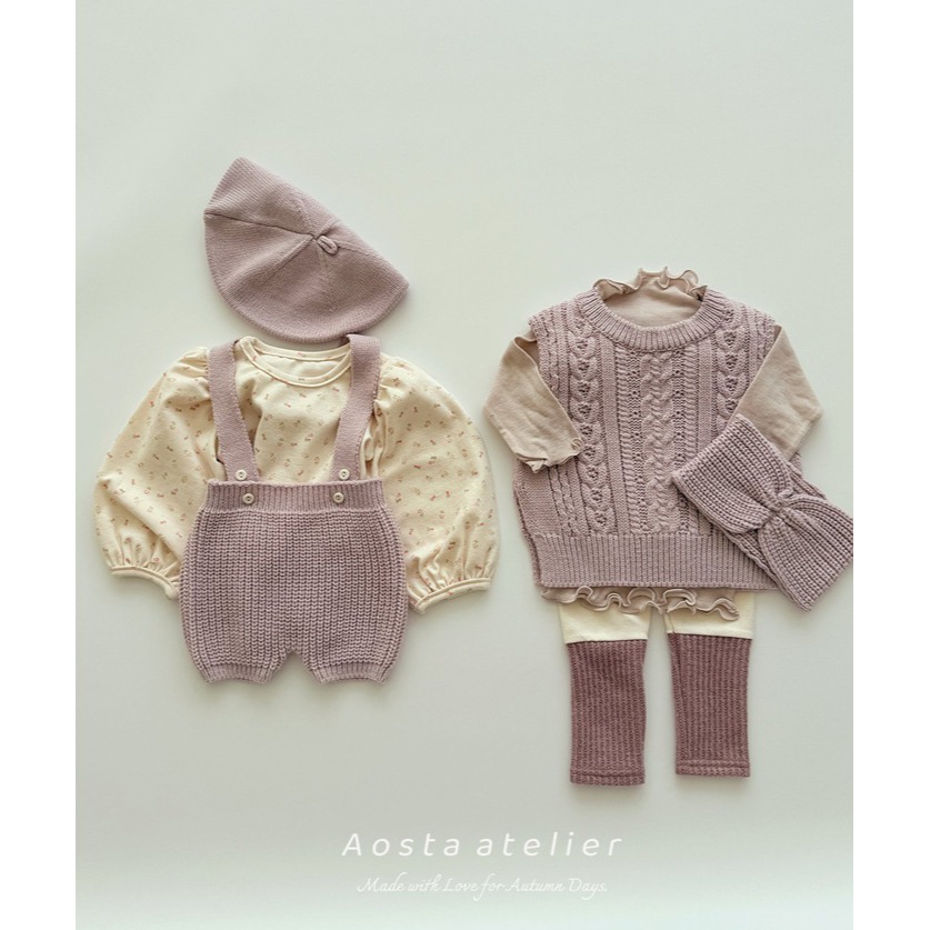 🇰🇷韓國童裝｜2025秋款🍂AOSTA針織撞色拼接內搭褲-細節圖9