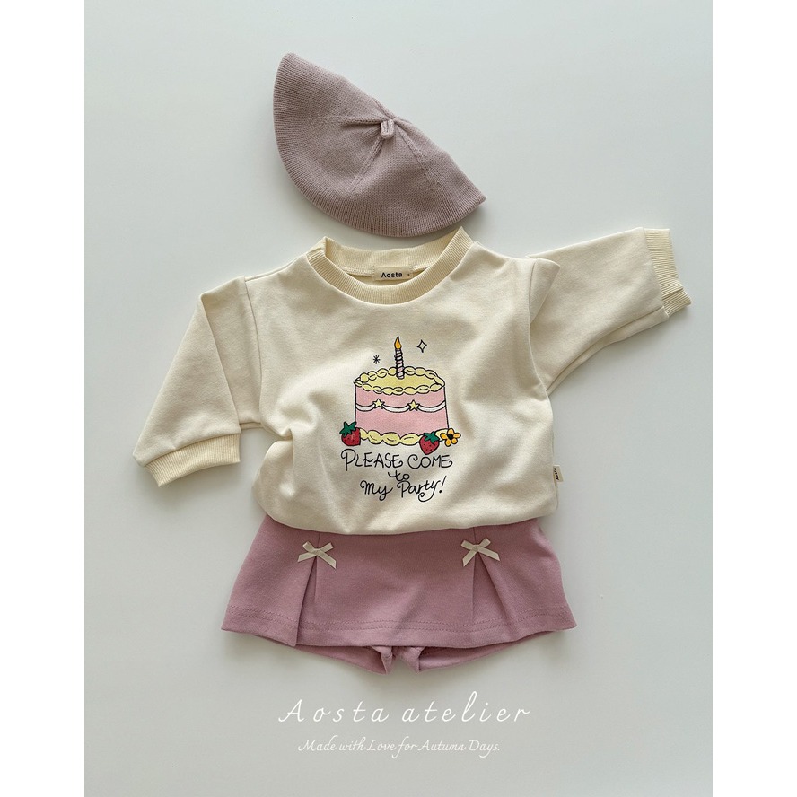 🇰🇷韓國童裝｜2025秋款🍂AOSTA草莓蛋糕衛衣-細節圖3