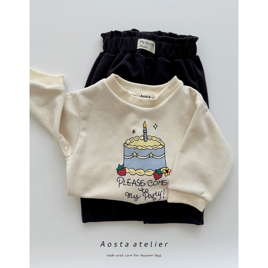 🇰🇷韓國童裝｜2025秋款🍂AOSTA草莓蛋糕衛衣-細節圖8