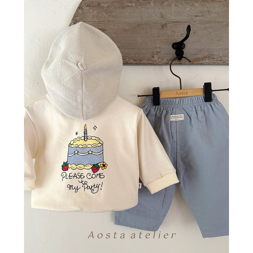 🇰🇷韓國童裝｜2025秋款🍂AOSTA草莓蛋糕衛衣-細節圖9