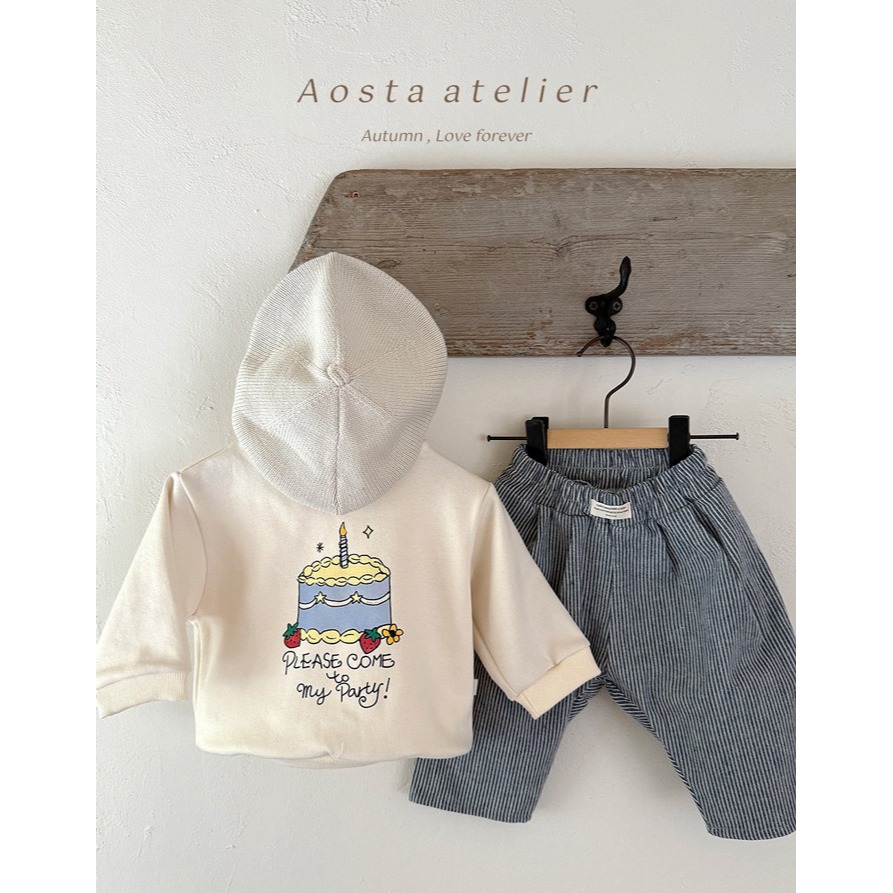 🇰🇷韓國童裝｜2025秋款🍂AOSTA草莓蛋糕衛衣-細節圖10