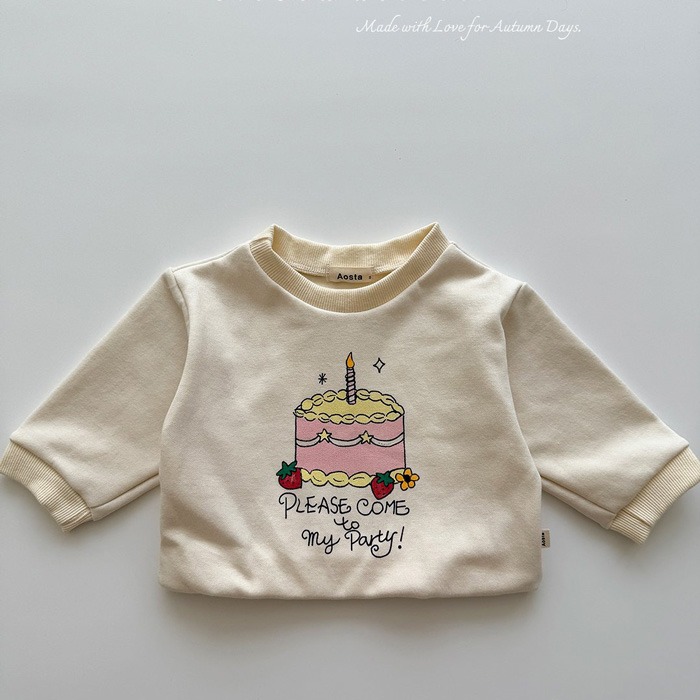 🇰🇷韓國童裝｜2025秋款🍂AOSTA草莓蛋糕衛衣-規格圖11