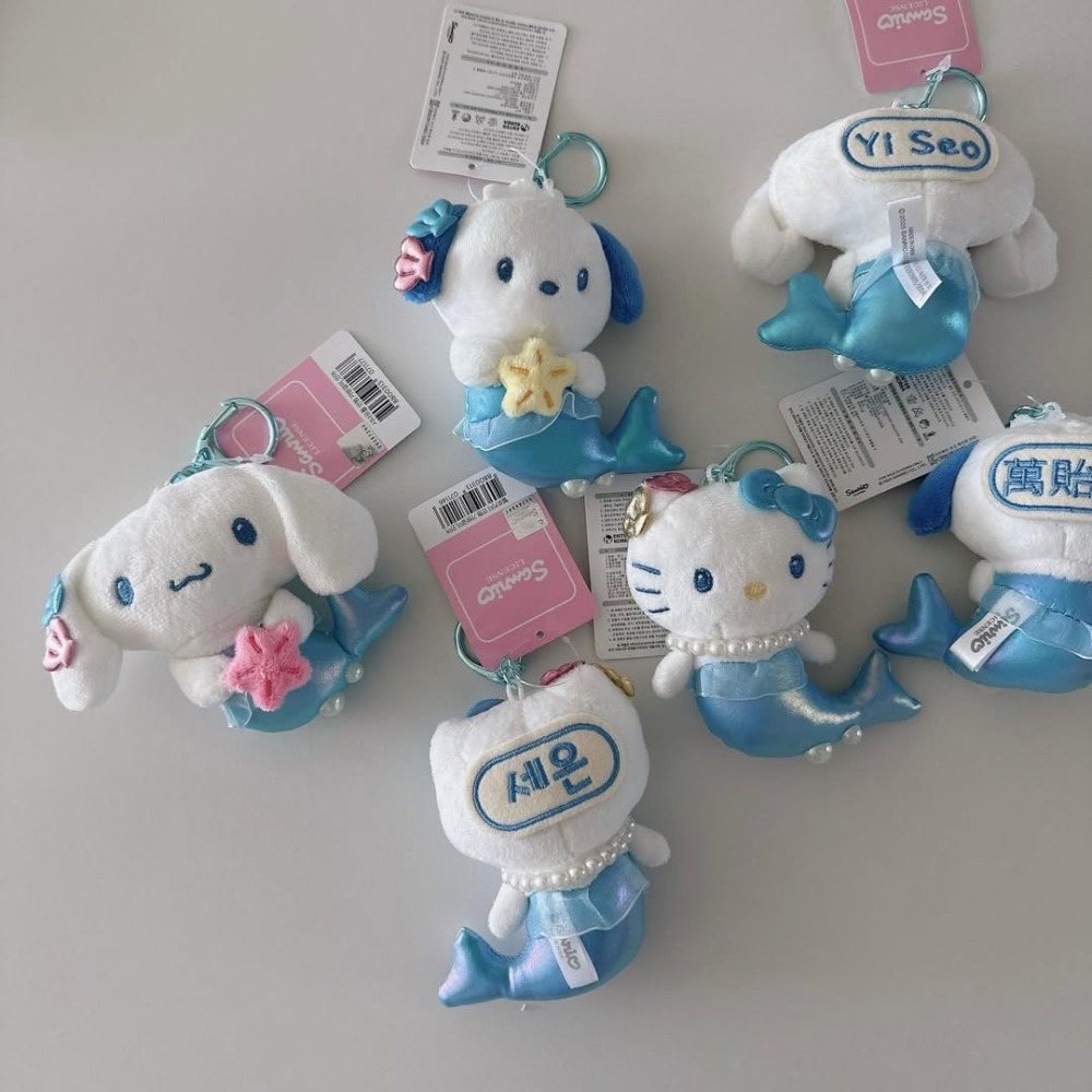 𝟓/𝟐𝟒 𝟐𝟎:𝟎𝟎結單🇰🇷韓國｜正版三麗鷗(美人魚系列)客製化刺繡姓名吊飾-細節圖4