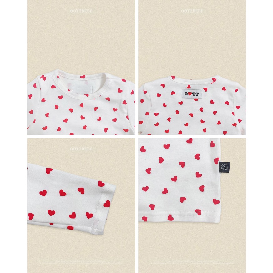 🇰🇷韓國童裝｜2026秋款🍂OOTTBEBE愛心印花❤️🖤居家服上下套裝-細節圖6