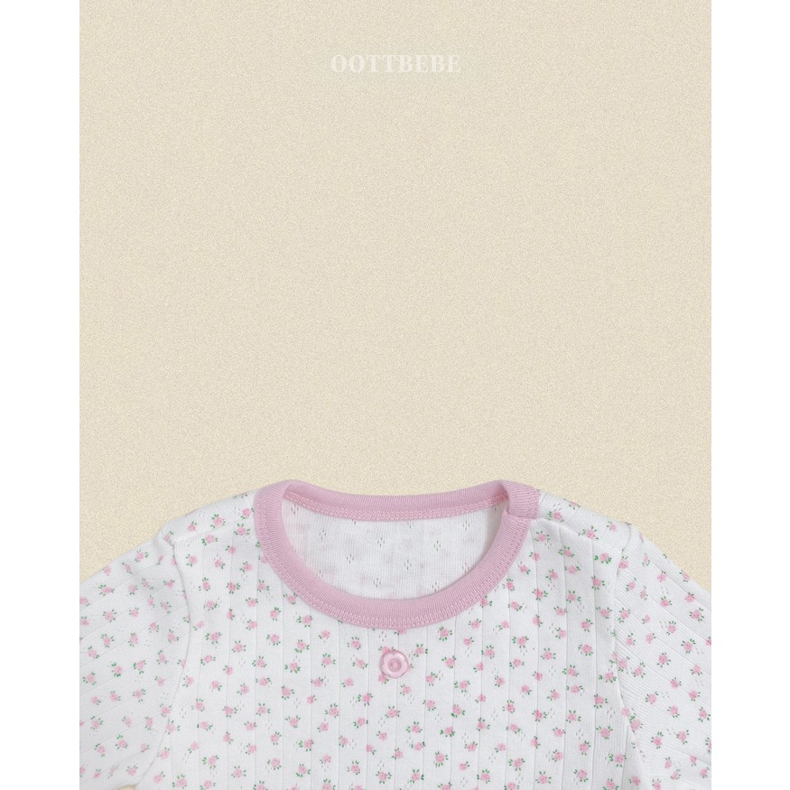 🇰🇷韓國童裝｜2026秋款🍂OOTTBEBE碎花居家服上下套裝-細節圖7