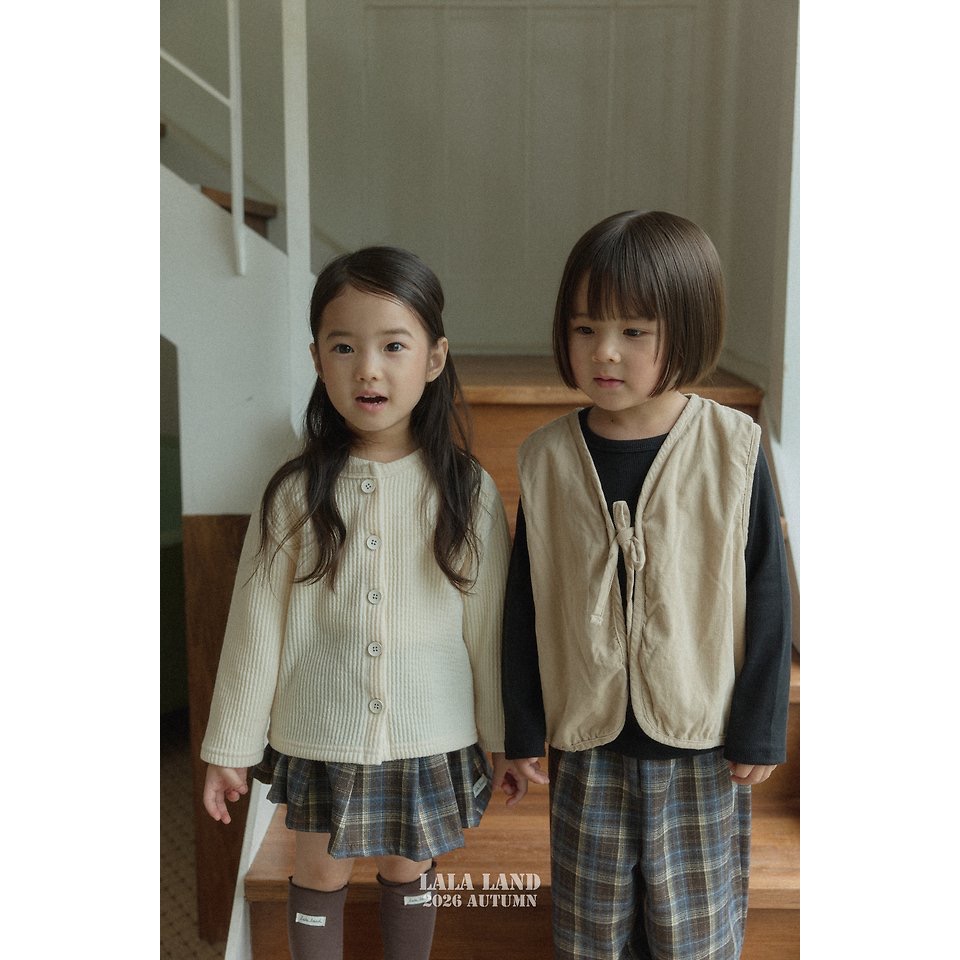 🇰🇷韓國童裝｜2026秋款🍂LALALAND格紋直筒褲-細節圖10