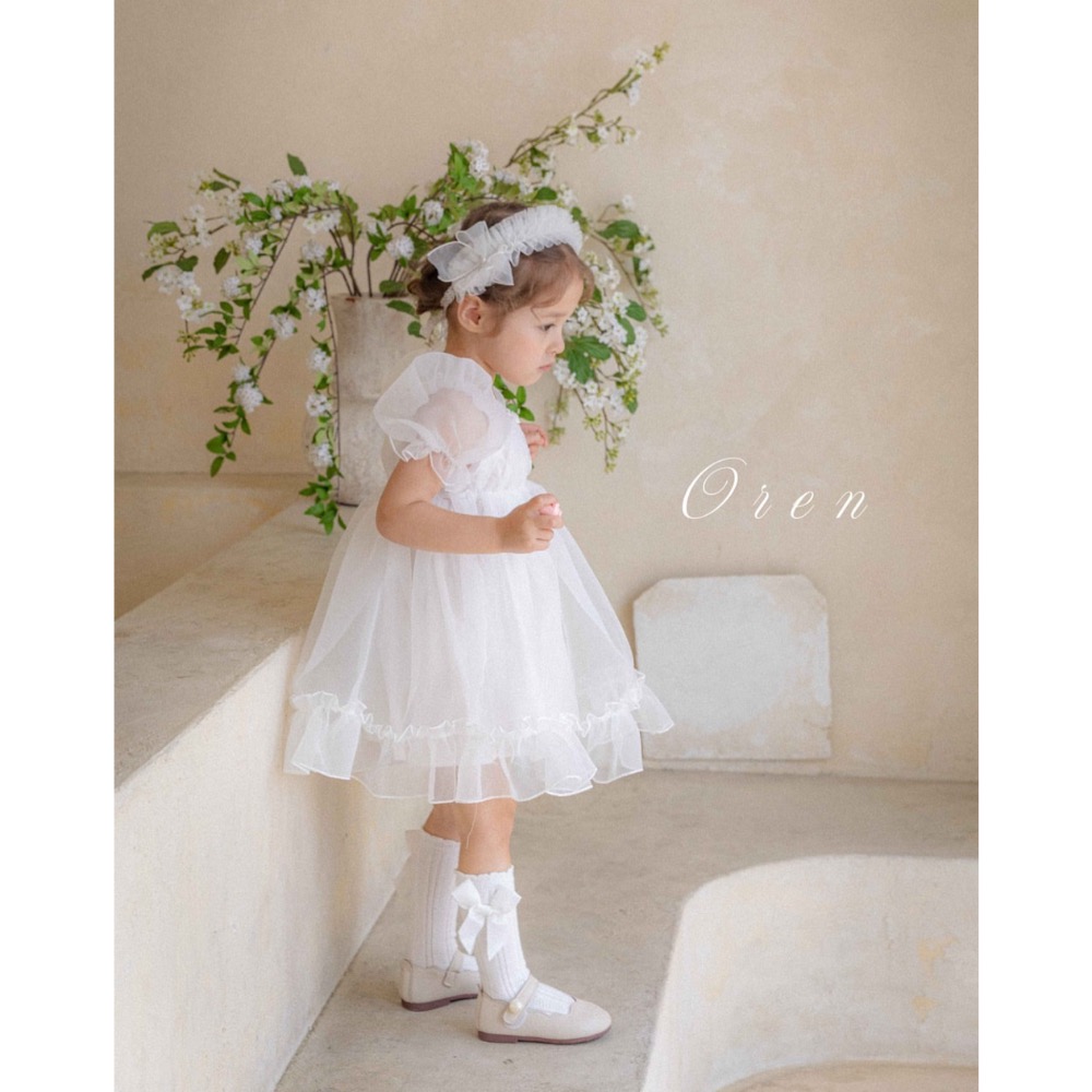 【現貨M(90~100cm)(12~15kg】🇰🇷韓國童裝 Oren Hibybebe 生日洋裝 紗裙 花童 畢業-細節圖2