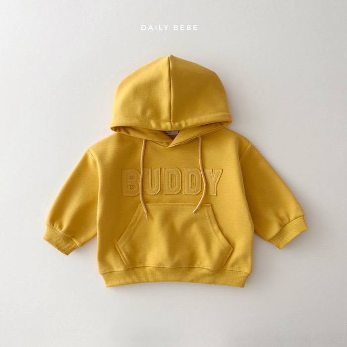 🇰🇷韓國童裝｜2026秋款🍂Dailybebe BUDDY字母帽T上衣-細節圖3