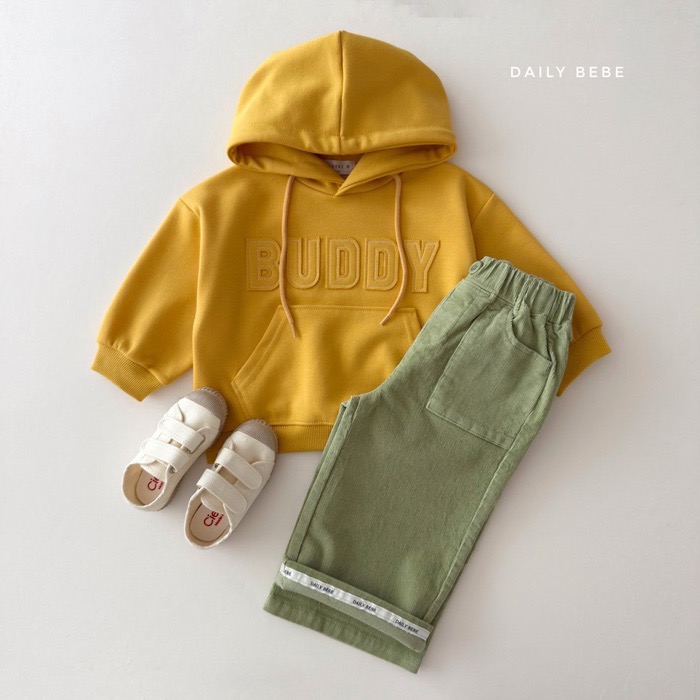 🇰🇷韓國童裝｜2026秋款🍂Dailybebe BUDDY字母帽T上衣-細節圖5