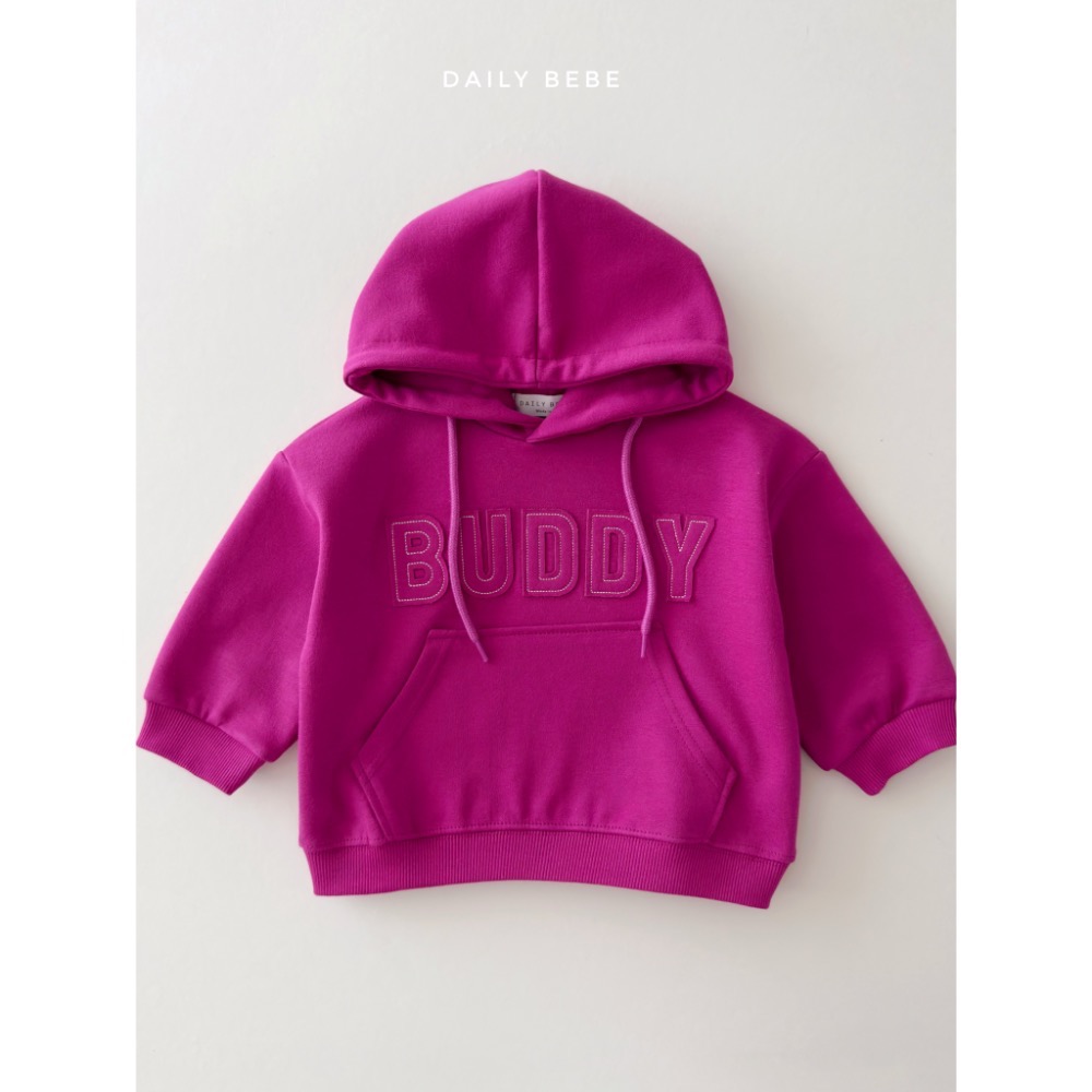 🇰🇷韓國童裝｜2026秋款🍂Dailybebe BUDDY字母帽T上衣-細節圖10