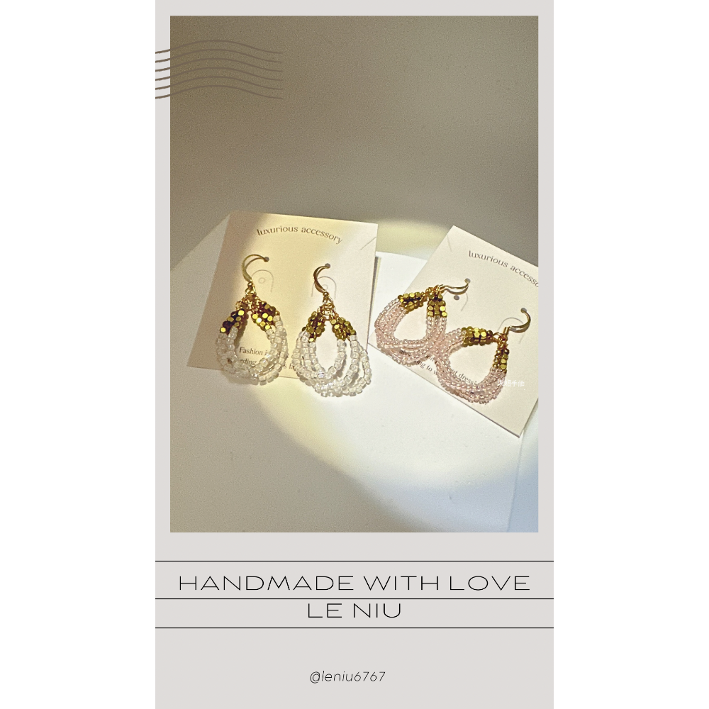 「琉璃晨露」手作k金耳環/| 優雅點綴閃耀動人/現貨-細節圖2