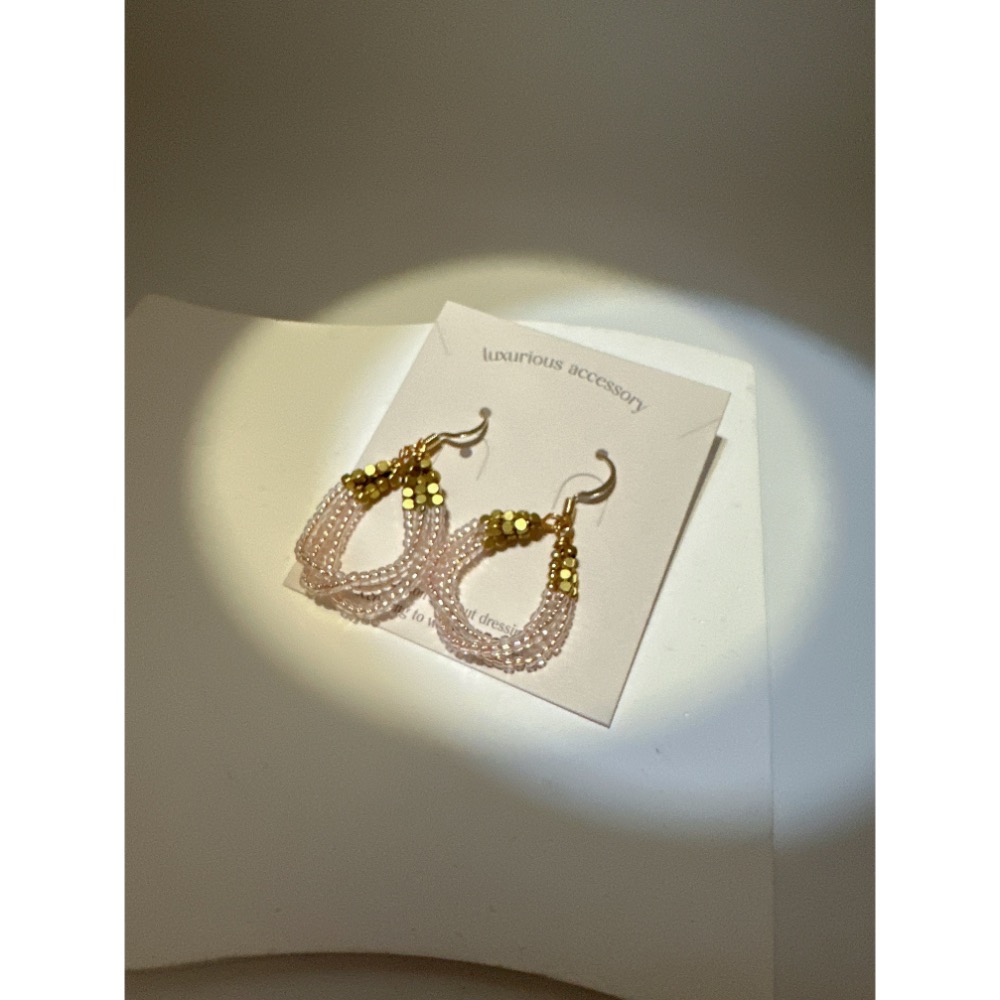 「琉璃晨露」手作k金耳環/| 優雅點綴閃耀動人/現貨-細節圖3