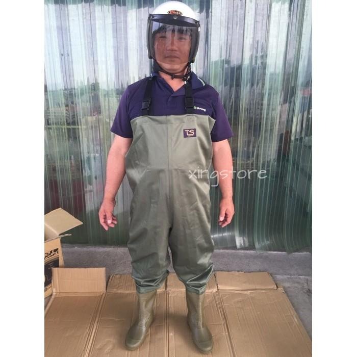 台興牌 青蛙裝 正版現貨 有發票 強韌防水褲 涉水褲 連身雨褲 海膠防水褲 魚塭 溯溪 釣魚 適用於任何需要防水的環境-細節圖2