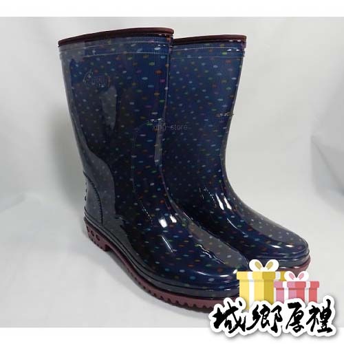 皇力牌 雨鞋 女雨鞋 彩色雨鞋 時尚女雨靴 點點彩色雨鞋雨靴 塑膠工作鞋