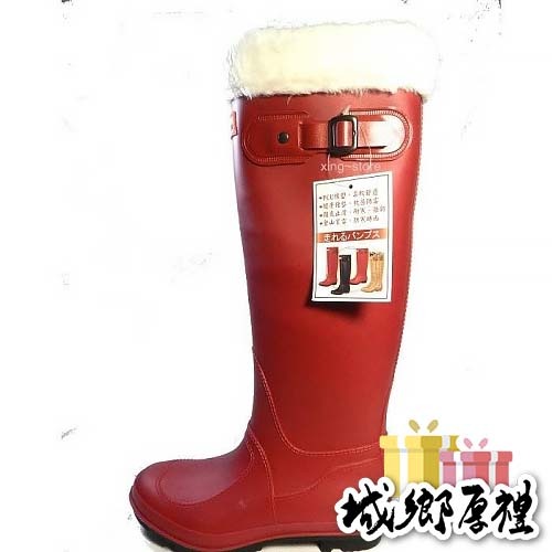 【三和牌雨鞋】 Mitsushiba 禦寒長筒防水雨靴~雨鞋~長靴~靴子~馬靴~時尚紅色款 三和牌公司 台灣製造品質保證