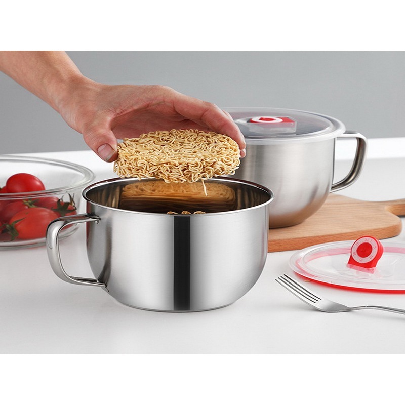 不鏽鋼泡麵碗 不銹鋼泡麵碗 泡面碗 濾油碗 鋼碗 鋼杯 水杯 學生餐具 加厚帶蓋密封不漏水鋼杯-細節圖2