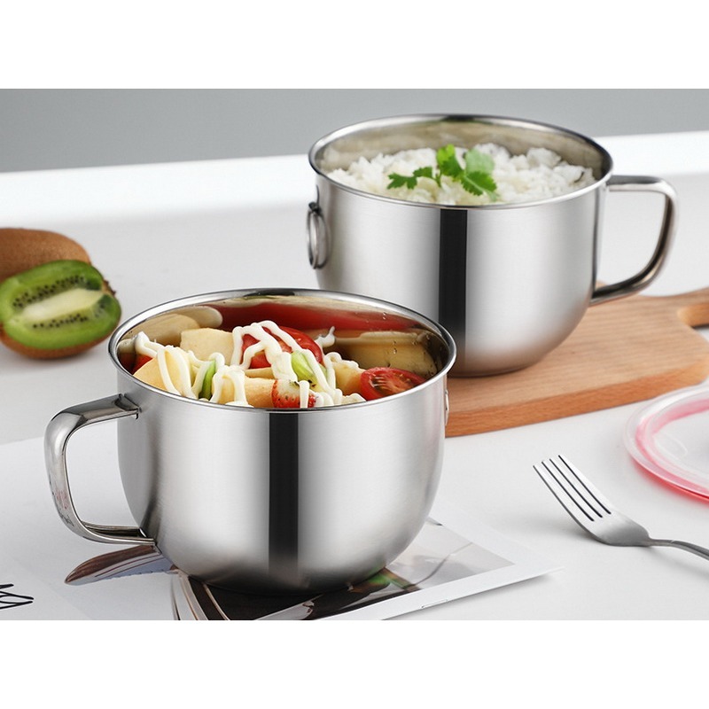 不鏽鋼泡麵碗 不銹鋼泡麵碗 泡面碗 濾油碗 鋼碗 鋼杯 水杯 學生餐具 加厚帶蓋密封不漏水鋼杯-細節圖3