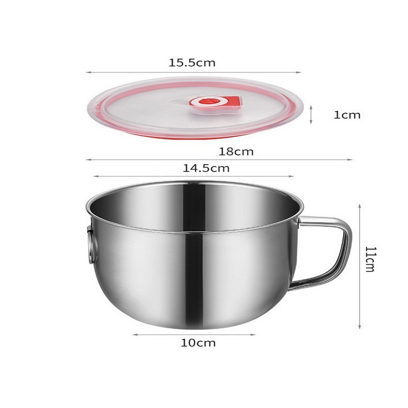 不鏽鋼泡麵碗 不銹鋼泡麵碗 泡面碗 濾油碗 鋼碗 鋼杯 水杯 學生餐具 加厚帶蓋密封不漏水鋼杯-細節圖4