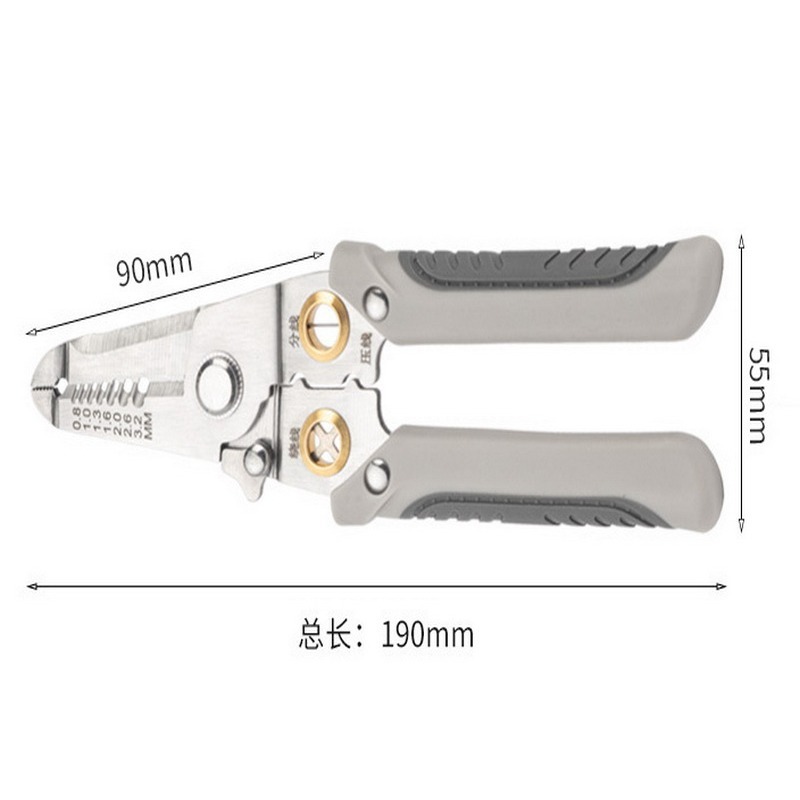 新款 隱藏彈簧 剝線鉗 電工專用 多功能剝線鉗 新款分線鉗 繞線鉗 扒皮鉗 剪線工具 壓線-細節圖5