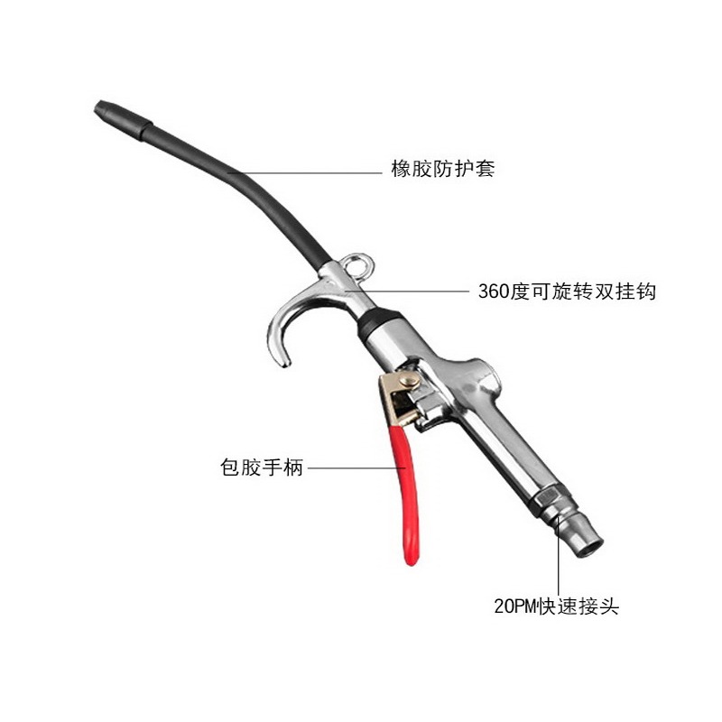 耐高壓風槍 長形風槍 風槍 空氣槍 吹塵槍 吹氣槍 高壓 高壓吹塵槍 氣動清洗槍 軟頭-細節圖2