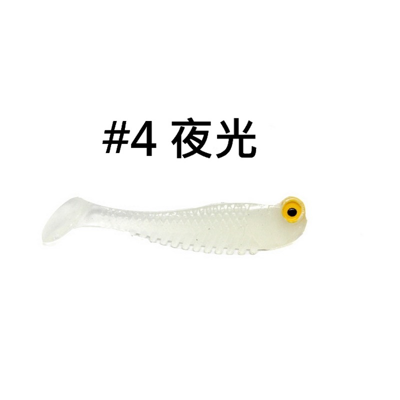 10入 仿真擬餌彩色T尾軟魚(5.5cm1.2g) 彩色路亞軟餌 小彩魚 夜光餌 假餌 侍魂路亞 釣魚軟蟲-細節圖5