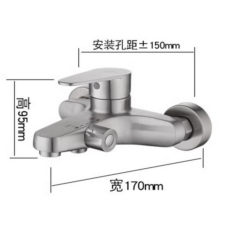 不銹鋼沐浴水龍頭 沐浴龍頭主體 蓮蓬頭 水龍頭 淋浴龍頭 浴缸龍頭 浴室暗裝 三聯淋浴開關 冷熱水龍頭混水閥-細節圖6