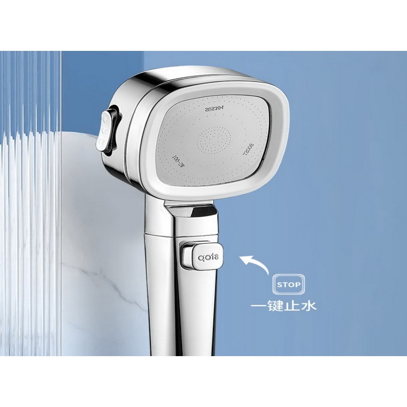 可調檔 花灑噴頭 超強增壓花灑噴頭 方形 粗大出水孔 家用熱水器 單手噴淋浴頭浴霸 省水花灑 蓮蓬頭 淋浴噴頭-細節圖3