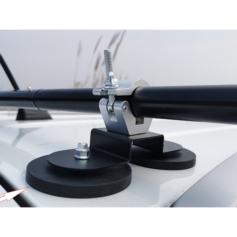 天幕桿磁鐵 磁力加強 包膠強力磁鐵 強力磁鐵 固定座 車頂強磁支架 吸盤 夾具 弓形固定座 長條燈 工作燈 88mm-細節圖3