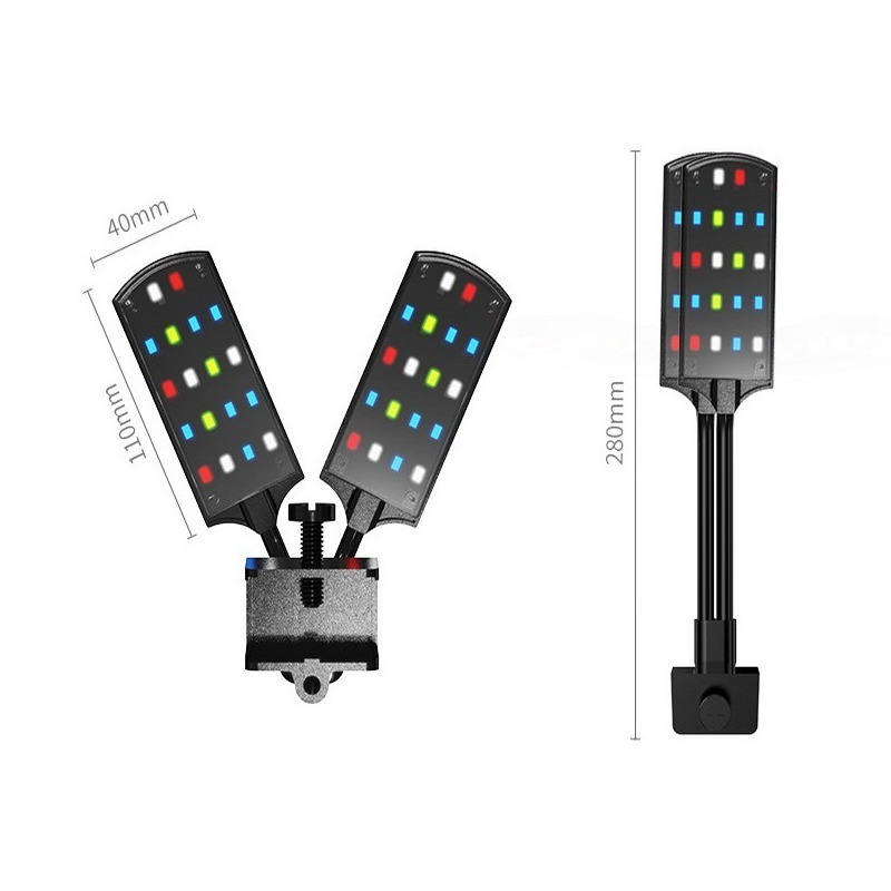 雙LED夾燈 LED魚缸燈 魚缸彩燈 水草燈 水族箱燈 魚缸燈光照明 烏龜燈 夾燈 LED燈-細節圖5