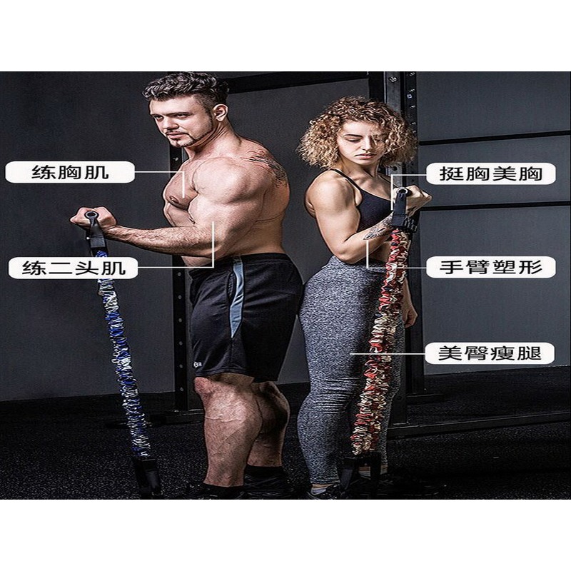 健身彈力拉繩 擴胸器 擴胸拉繩 擴胸拉力器 男士胸肌 彈力繩 健身器材 臂力帶 女開背 拉筋-細節圖7