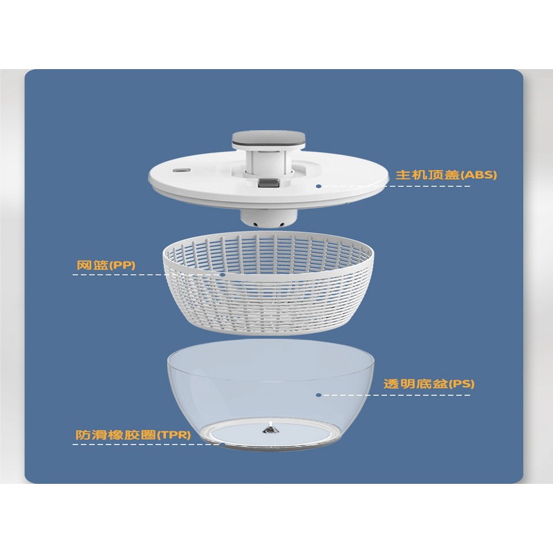 按壓式旋轉瀝水盆 6L大容量 香草脫水器 生菜脫水 洗菜籃 瀝水籃 洗菜瀝水盆 蔬果脫水 沙拉盆 生菜脫水器-細節圖3