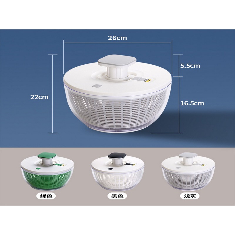 按壓式旋轉瀝水盆 6L大容量 香草脫水器 生菜脫水 洗菜籃 瀝水籃 洗菜瀝水盆 蔬果脫水 沙拉盆 生菜脫水器-細節圖5