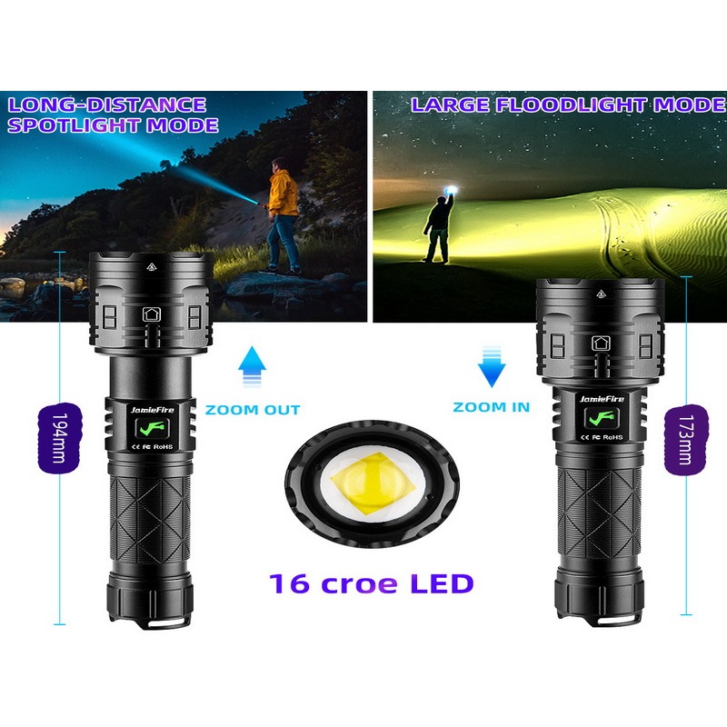 新款 XHP160 強光手電筒 鋁合金 戶外照明燈 Type-C充電 強光手電筒 18650 21700-細節圖5