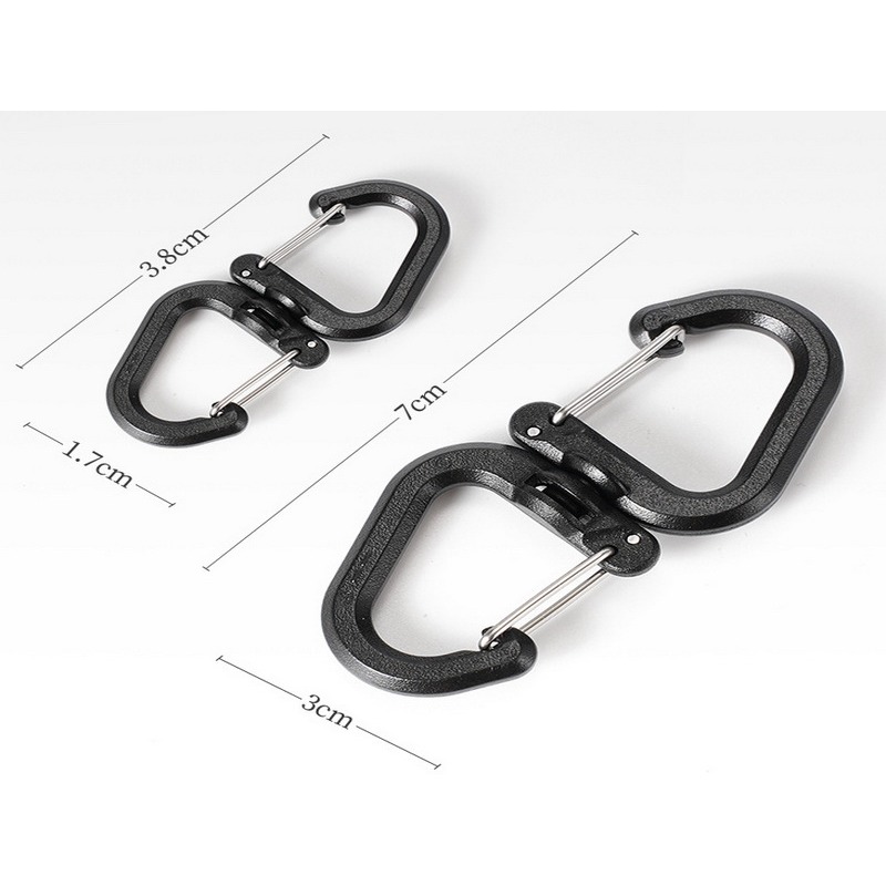 360度 旋轉 旋轉掛勾 登山扣 背包扣 便攜式掛勾 戰術掛勾 野外掛勾 旋轉S勾 汽化燈掛都 LED燈掛勾-細節圖5