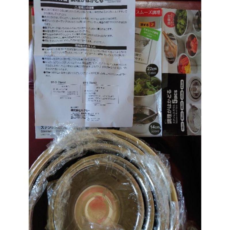 晴晴市集 正版 KAKUSEE 日本進口 料理盆 不鏽鋼 五件調理鍋組 不銹鋼 調理碗 調理盆 5件組-細節圖4
