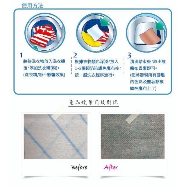 公司貨 德國 Dr Beckmann 貝克曼 博士 超潔淨 護色 魔布 30片洗衣防染色紙-細節圖4