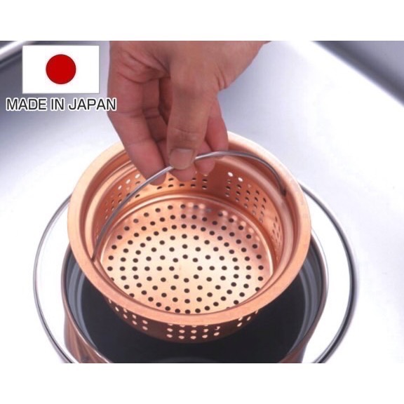 日本製 下村 純銅 排水口  燕三条 廚房 水槽 防異味 銅 抗菌 除臭 排水口 過濾槽 淺型筒 49574230373-細節圖2