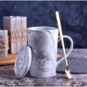 ☕️【灰色區】♏️12星座大理石紋帶蓋帶勺茶漏馬克杯🌌-規格圖9