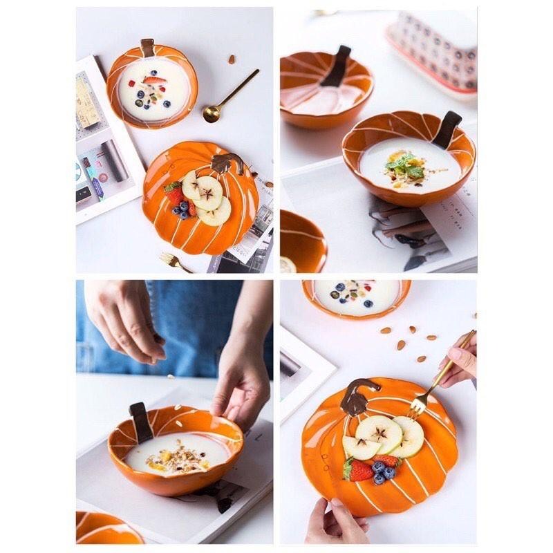 🎃超可愛南瓜系列陶瓷餐具🍴陶瓷碗｜餐盤｜器皿｜送禮自用兩相宜❤️-細節圖6
