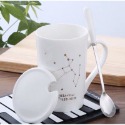 ☕️【白色區】♏️12星座純色款帶蓋帶勺茶漏馬克杯🌌-規格圖9