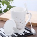 ☕️【白色區】♏️12星座純色款帶蓋帶勺茶漏馬克杯🌌-規格圖9