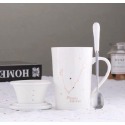 ☕️【白色區】♏️12星座純色款帶蓋帶勺茶漏馬克杯🌌-規格圖9