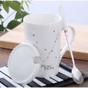 ☕️【白色區】♏️12星座純色款帶蓋帶勺茶漏馬克杯🌌-規格圖9